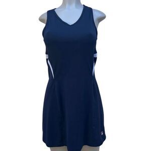 Fila Athletic Tennis Tank Dress Women's Medium Navy Keyhole Cutout Racerback
